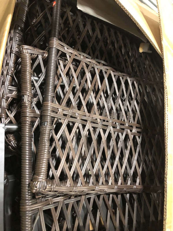 Photo 1 of **UNTESTED**
MERXENG Outdoor Swivel Wicker Glider Patio Chairs with Table Set, 3 Pieces Outdoor Bistro Set with 4”Thick Cushions and Coffee Table for Porch, Balcony, Deck (Blue)