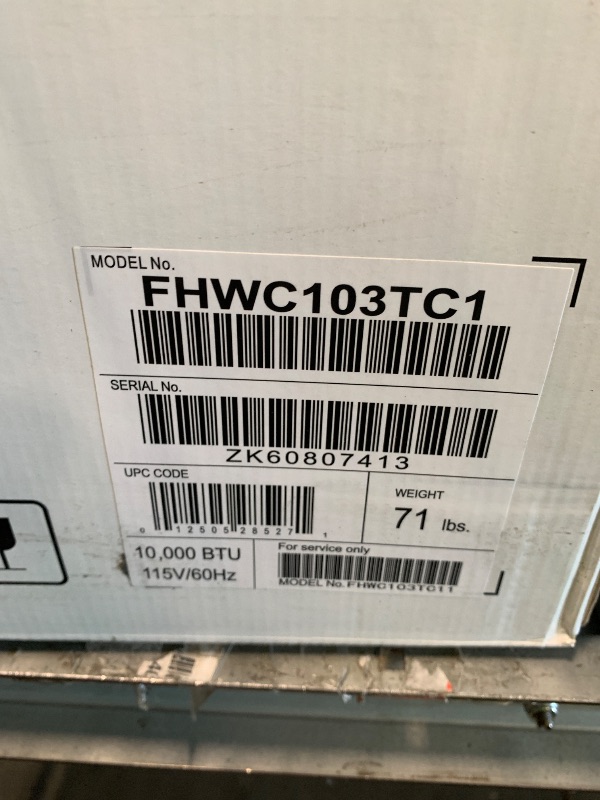 Photo 1 of *MAJOR DAMAGE*
Frigidaire 10,000 BTU Window Air Conditioner with Remote Control, Cools Up to 450 Sq. Ft., Quiet Operation, Eco Mode, 3 Fan Speeds, Auto Restart, White