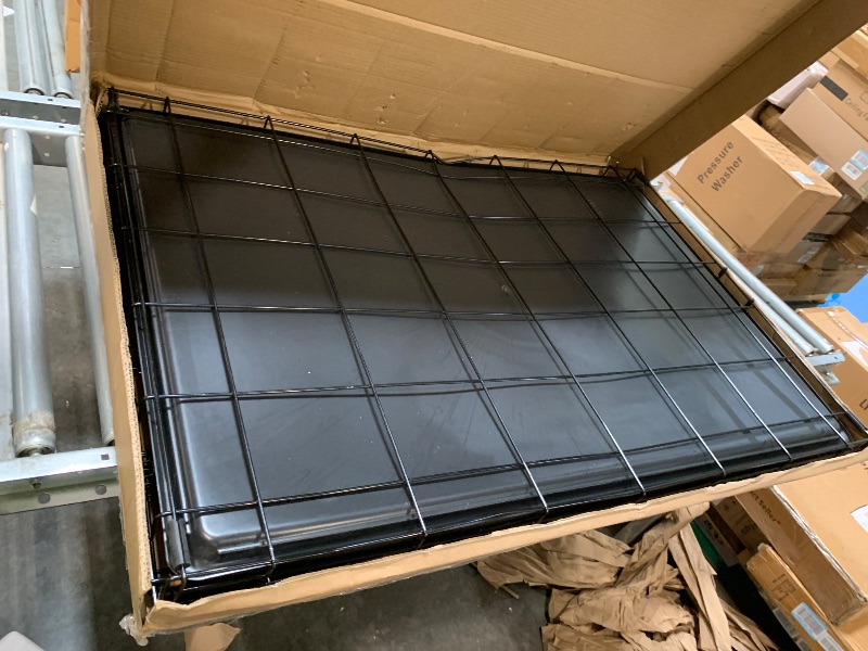 Photo 1 of *****  COSMETIC DAMGE , SMALL DENT *** MidWest Homes for Pets 42-Inch iCrate for Large Breeds, 71-90 lbs, Double Door Folding Dog Crate with Divider Panel, Leak-Proof Tray & Secure Latches, Portable, Durable & Easy to Assemble