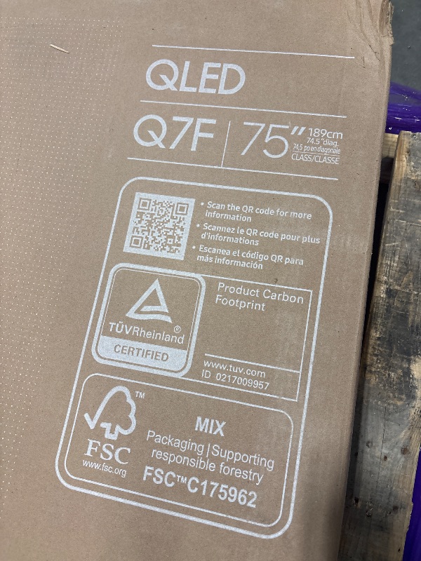Photo 1 of *NON-FUNCTIONAL*
Samsung 75-Inch Class QLED Q7F Series Samsung Vision AI Smart TV (2025 Model, 75Q7F) Quantum HDR, Object Tracking Sound Lite, Q4 AI Gen1 Processor, 4K upscaling, Gaming Hub, Alexa Built-in