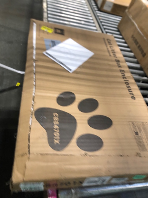 Photo 1 of ***SIMILAR ITEM***
Dwanton Cat Litter Box Furniture Hidden, Cat Litter Box Enclosure, Reversible Entrance Can Be on Left or Right Side, Indoor Cabinet, Wooden Washroom, Nightstand, Black and Rustic Brown, 23.6" L