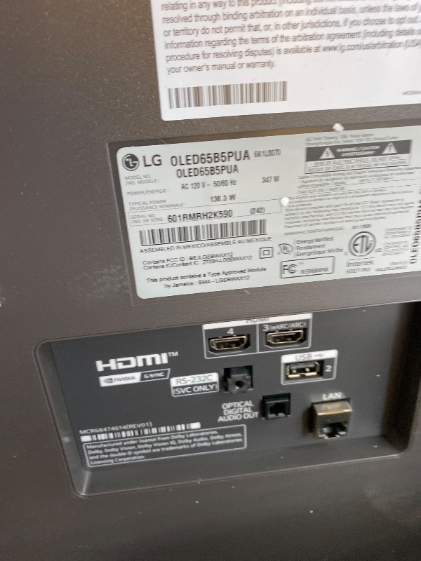 Photo 1 of [MAJOR DAMAGE] [NON-FUNCTIONAL] Need remote -**LG - 65" Class b5 Series OLED evo AI 4K UHD Smart webOS TV (2025)
