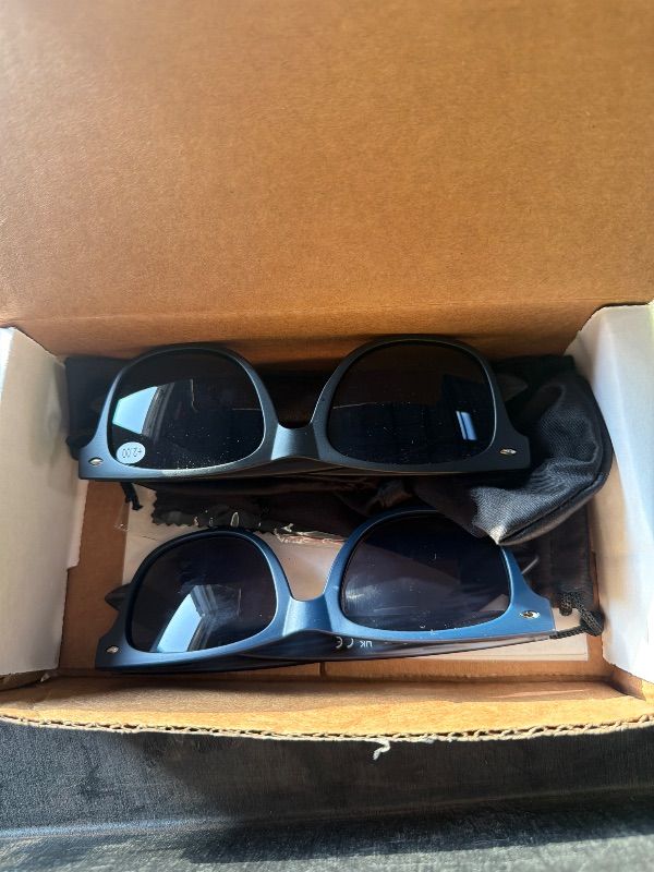 Photo 1 of ****ONLY 2 SUNGLASSES*****LADEESSE 3 Pack Reading Sunglasses for Men, UV400 Sun Readers Glasses Spring Hinge Outdoor Sunglasses +2.00(Not bifocal)