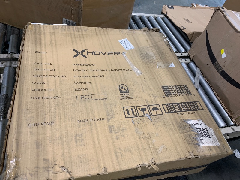 Photo 1 of ***FOR PARTS ONLY - MISSING PIECES/ NON FUNCTIONAL - AS IS NO RETURNS SALE FINAL*** Hover-1 Superstar Hoverboard Combo Seat Attachment Buggy, 7 MPH Top Speed, 6 Mile Range, 400W Motor (2X 200W), 4.5Hr Charge Time, 220lbs Max Weight, Black