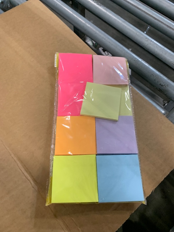 Photo 1 of (24 Pads) Sticky Notes 3x3 in Post, 12 Bright Colors Self-Stick Note Pads it, Strong Adhesive, Easy to Post for Home, Office, Notebook