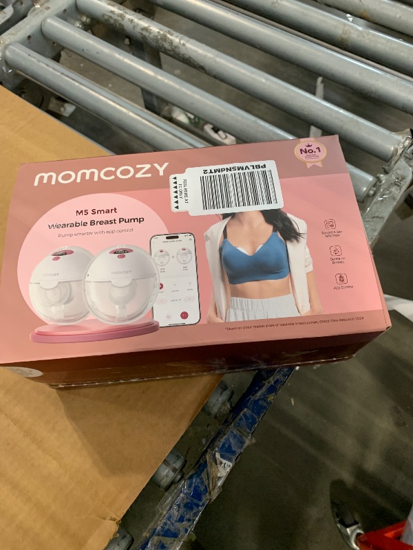 Photo 1 of ***USED**** Momcozy M5 Smart APP Controlled Wearable Breast Pump, Hands-Free Wireless Electric Pump, 3 Modes 9 Suction Levels, BPA-Free, Portable Lightweight, 24mm Flange, 2-Pack Quill Gray