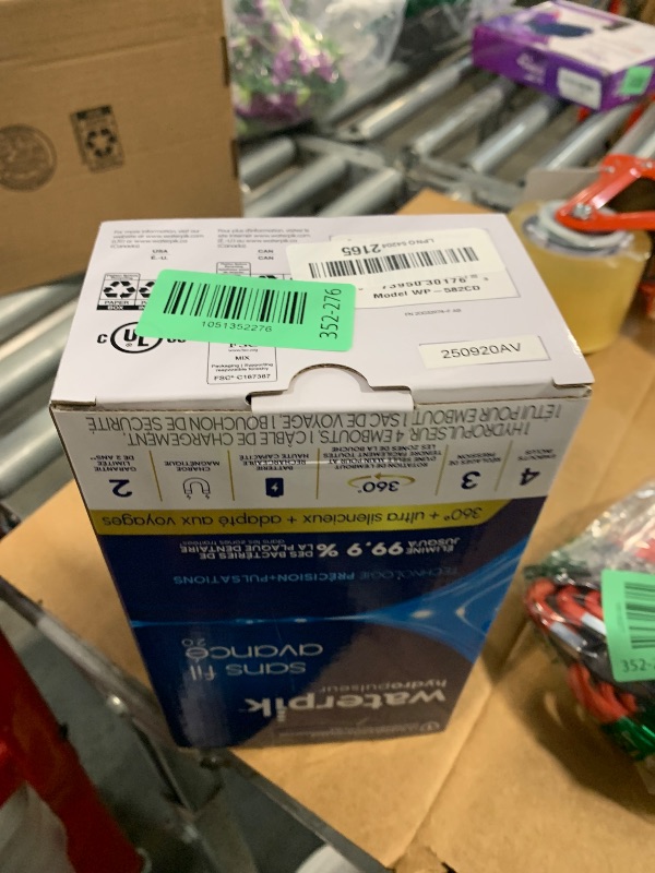 Photo 1 of [DOES NOT TURN ON] Waterpik Cordless Advanced 2.0 Water Flosser For Teeth, Gums, Braces, Dental Care With Travel Bag and 4 Tips, ADA Accepted, Rechargeable, Portable, and Waterproof, Black WP-582, Packaging May Vary