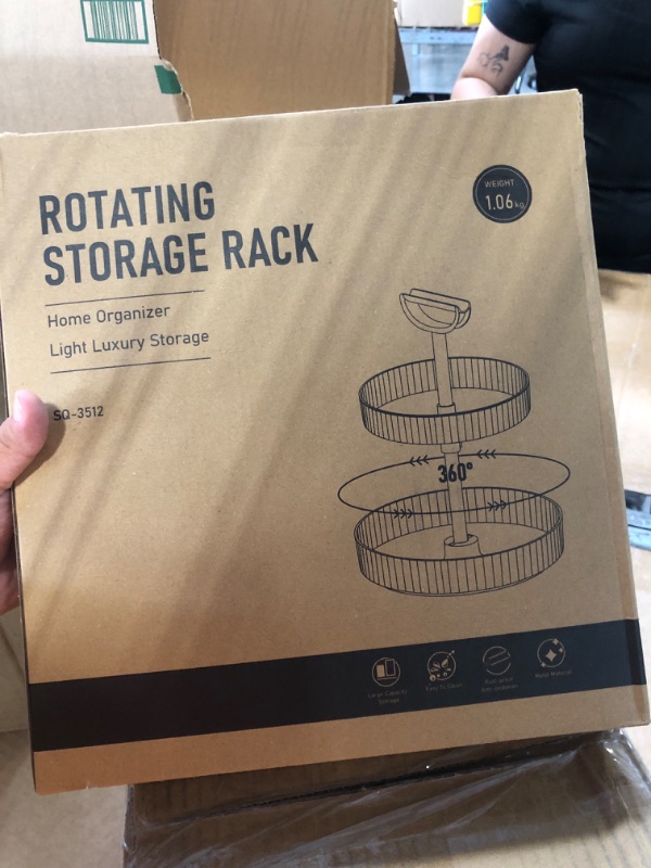 Photo 1 of **MISSING PARTS**
2-Tier Lazy Susan 360° Rotating Turntable Organizer Rack with Handles Height Adjustable, Spice Rack Holder Organizer for Cabinet, Pantry Organizers Bathroom Countertop Storage (Transparent Color)