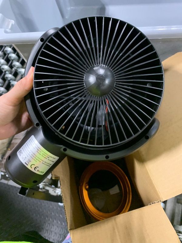 Photo 1 of ***Used*** Hide Indoor Purifier Fan, Portable Smoke Fan with Adjustable Angle & Washable Filter, Compact Exhaust Fan for Indoor Use, BBQ & Hot Pot (Black-Gold)