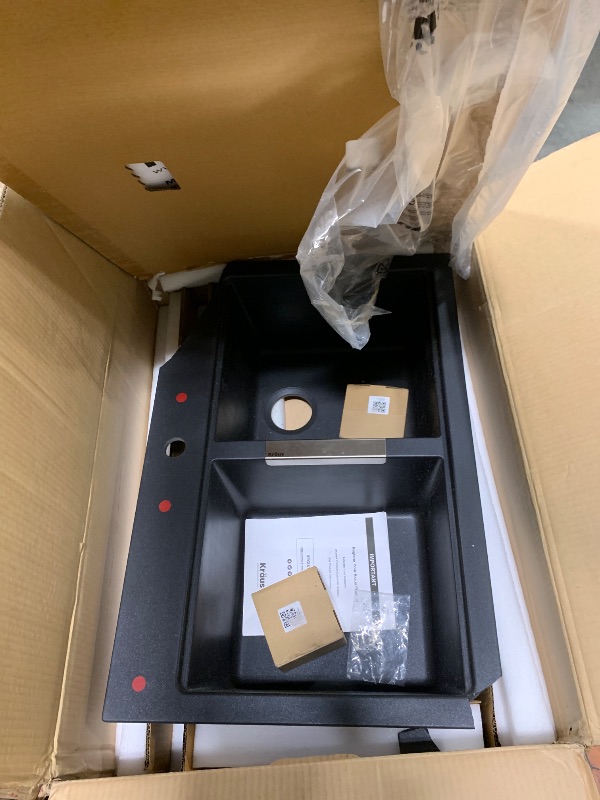 Photo 1 of **sold as is no refund/return** SANYCASA 33 Inch Double Bowl Kitchen Sinks with Quick Drain Slope - 11 Gauge (3mm) 304 Stainless Steel Undermount Kitchen Sink with Accessories