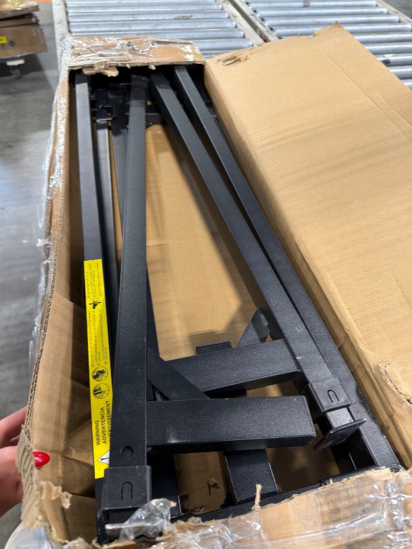 Photo 1 of ***MISSING PARTS**** SEE PHOTO**Rolanstar Bed Frame Twin Size with USB Charging Station, LED Bed Frame with Wood Storage Headboard, Light Grey Metal Platform Bed with Under Bed Storage, No Box Spring Needed, Noise Free