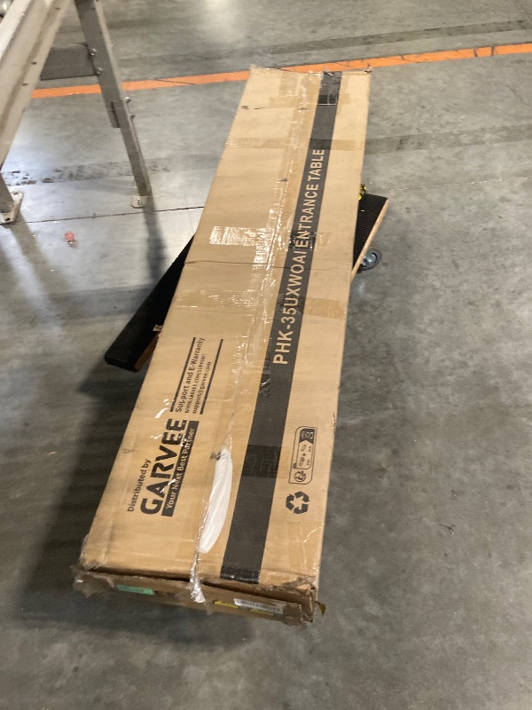 Photo 1 of *UNTESTED*
BouPower 55in Farmhouse Console Table - 2-Tier Wooden Trapezium Sofa Table - Skinny Entryway Furniture with Open Storage Shelf - Ideal for Living Room, Behind Couch, Hallway - Gray
