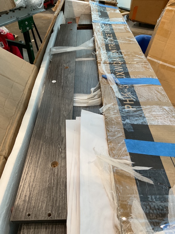 Photo 1 of *UNTESTED*
BouPower 55in Farmhouse Console Table - 2-Tier Wooden Trapezium Sofa Table - Skinny Entryway Furniture with Open Storage Shelf - Ideal for Living Room, Behind Couch, Hallway - Gray