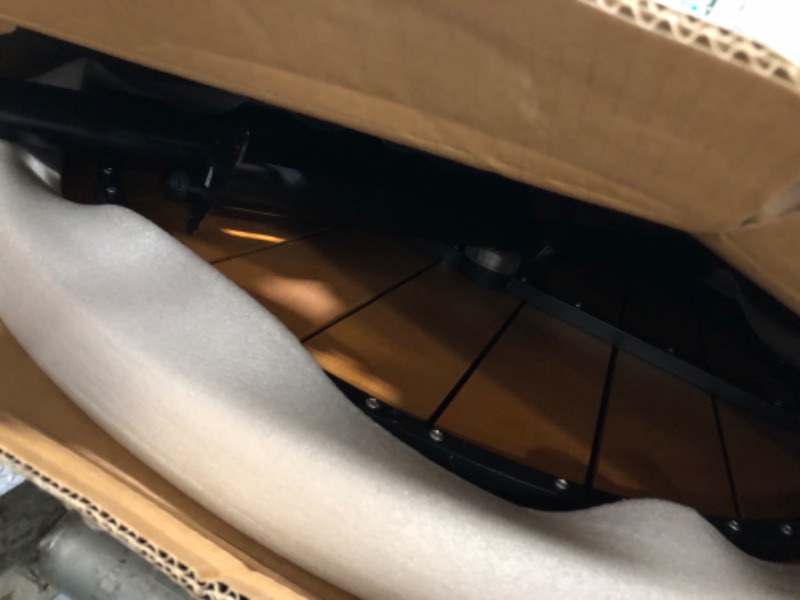 Photo 1 of **table only**  Pamapic 5-Piece Outdoor Dining Set, All-Weather PE Rattan Outdoor Furniture Set with Wood Table Top, Patio Dining Set with Cushion Chairs & Round Table for Garden, Lawn, Patio (Yellow & White)