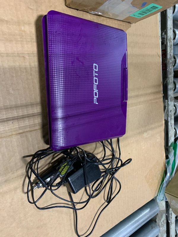 Photo 1 of *** NO REMOTE CONTROL *** POFOTO 9.5" Portable DVD Player for Kids and Car with 7.5" Swivel Screen, 4-6 Hours Working Time, Car DVD Player with Dual Speakers, Remote Control, Support Sync TV, Region Free USB/SD/AV - Purple