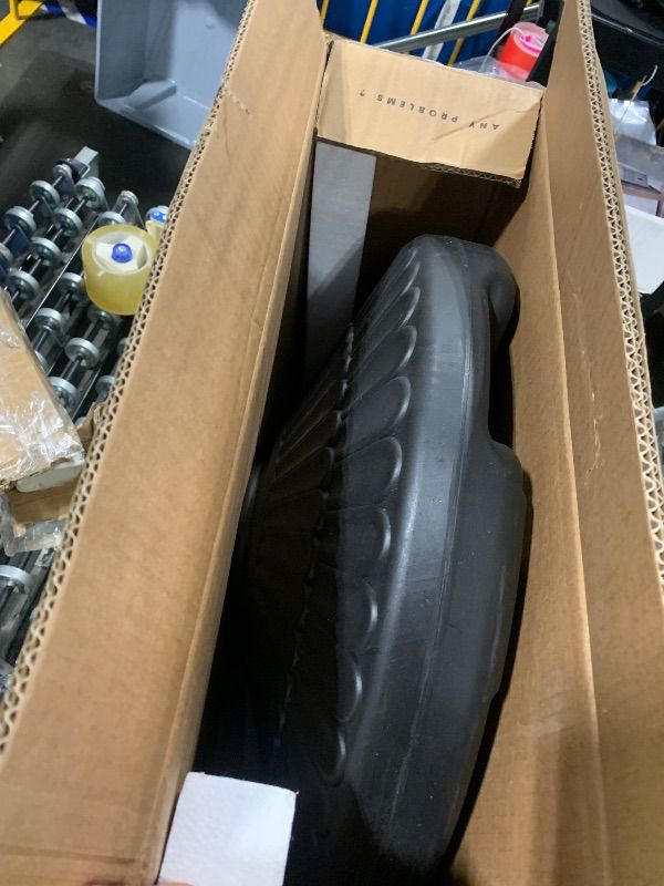 Photo 1 of ***Missing *** wikiwiki 90 Lbs Round Weighted Patio Umbrella Base, Free Standing Heavy Duty Base Water & Sand Filled Plastic Round Umbrella Base (Charcoal)