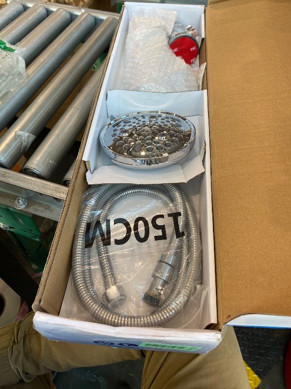 Photo 1 of **CHROME**High Pressure Handheld/Rain 82-mode 3-way Shower Head Combo with 25.75" Adjustable Drill-free Stainless Steel Slide Bar, Pet & Tub Power Wash and Anti-clog Nozzles, with 5ft Hose - Brush Nickel