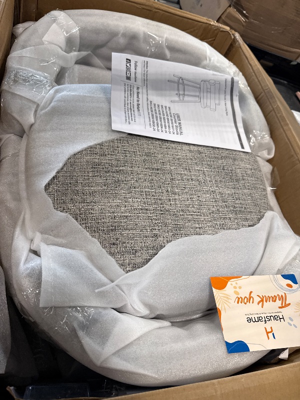 Photo 1 of *PARTIAL SET - See Clerk Notes*
FERFALDER Counter Height Bar Stools with Full Back – Swivel Counter Stools Set of 2 with Linen Padded Back, Metal Footrest, Modern Barstools for Kitchen Counter, Island, Dining Room, Grey 24 inch