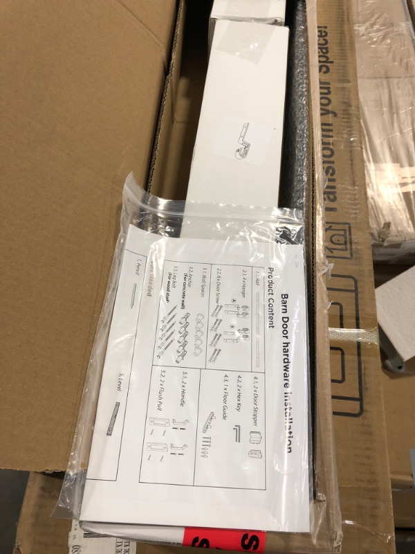 Photo 1 of ***Two Boxes***SMARTSTANDARD Bifold Door, for 24"x 80" Opening,Tempered Frosted Glass Closet Folding Barn Door with Hardware Kit, Water-Proof PVC Surface,Easy Install,White