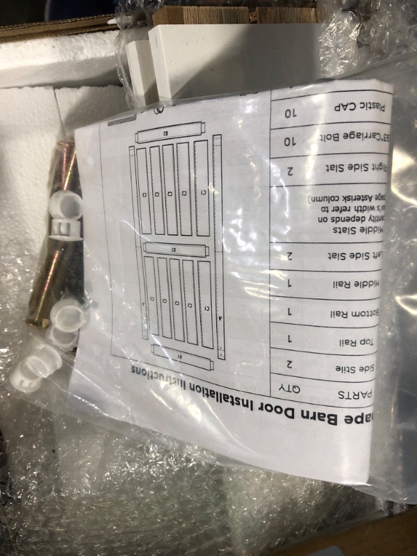Photo 1 of ***Two Boxes***SMARTSTANDARD Bifold Door, for 24"x 80" Opening,Tempered Frosted Glass Closet Folding Barn Door with Hardware Kit, Water-Proof PVC Surface,Easy Install,White