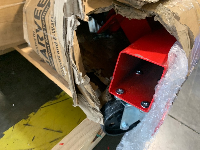 Photo 1 of ***Only Box A*** ***Damaged Packaging*** GarveeTech Cherry Picker Engine Hoist, Folding Engine Crane, 2 Ton 4400lb Engine Hoist Lift, Heavy Duty Hydraulic Engine Shop Crane with 6 Casters, Telescopic Boom Hitch, Red, No Lever