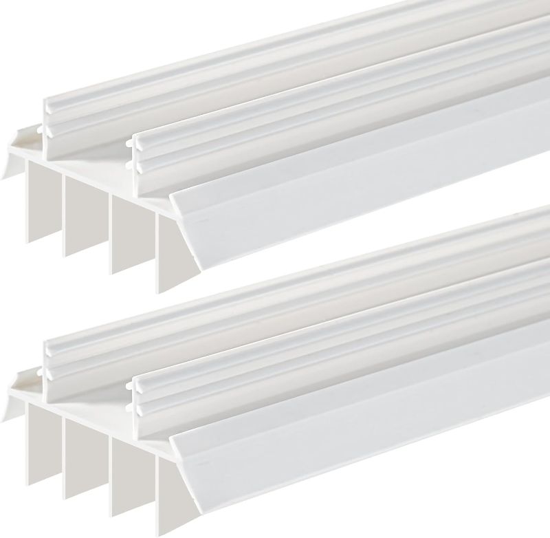 Photo 1 of *PARTIAL SET - See Clerk Notes*
2 Pcs 36 Inch Vinyl Replacement Door Bottom,1-3/4 Inch Wide Replacement Door Bottom with Vinyl Fins, Threshold Seal Bottom of Door Weatherstrip Kerf Weather Stripping for Bottom Door Exterior (White)