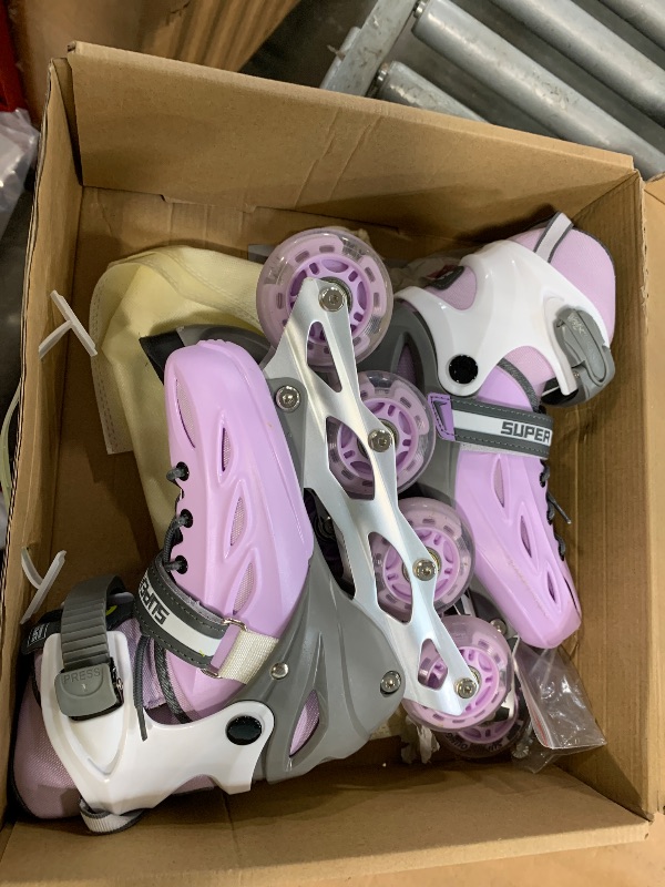 Photo 1 of **SOLD AS IS NO REFUND/RETURN** SEE COMMENTS!~
SUPER YOUNGSTER Adjustable Inline Skates for Boys Girls Ages 4-12 with Light Up Wheels, Roller Skates Blades for Youth Kids Indoor & Outdoor Beginners