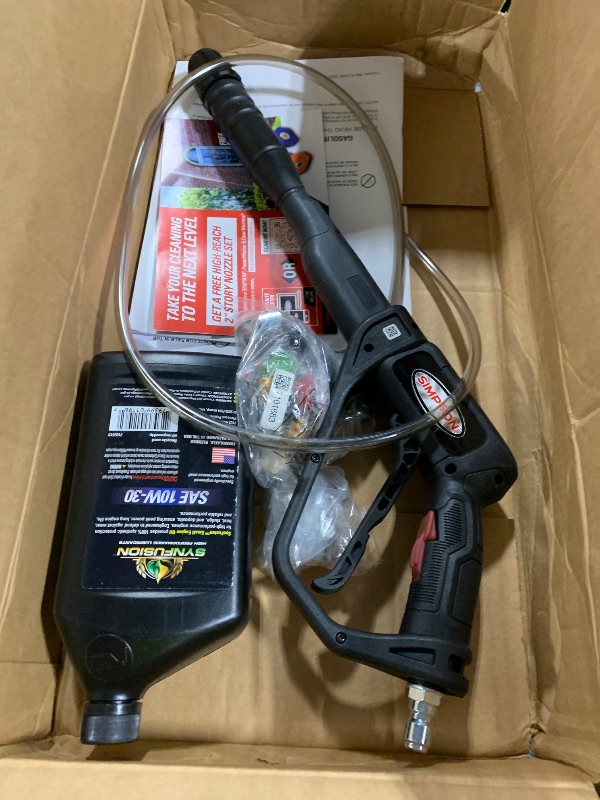 Photo 1 of ***INCOMPLETE — See photos for available accessories***Simpson 4400 PSI Gas Pressure Washer, 4.0 GPM Commercial Power Washer, Cold Water, 50' Hose, PowerShot, 49-State Compliant (PS60843) - Black