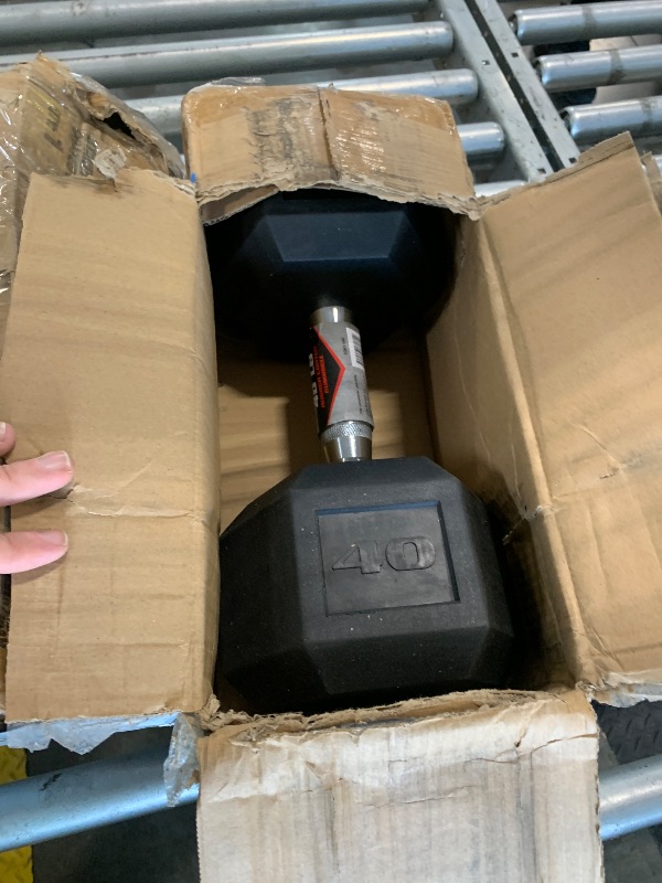 Photo 1 of *** SET OF 2 BOXES*** CAP Barbell 40 LB Rubber Coated Hex Dumbbell Hand Weight - Pair | Chrome Handle