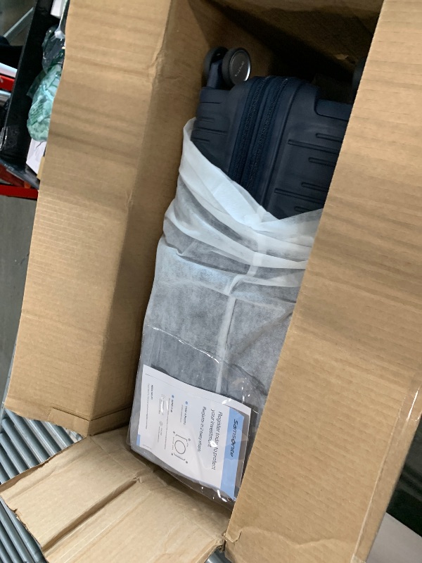 Photo 1 of ** minor damage to zipper lining ***Samsonite Elevation Plus - Carry-On Hardside Luggage with QuickEntry™ Front Compartment - Scratch Resistant Polypropylene Shell, AirTag Holder, TSA Lock, Airline Approved - Midnight Blue
