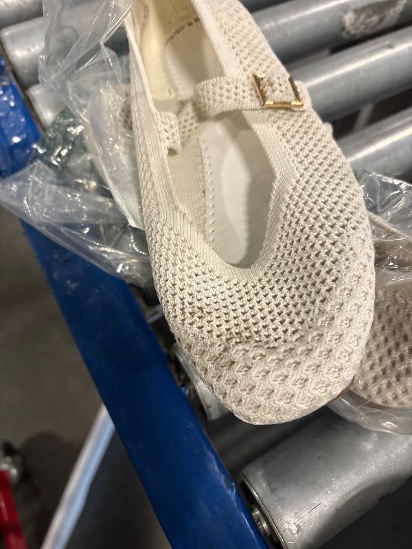 Photo 1 of **DIRTY**
Frank Mully Womens Casual Flat Shoes Square Toe Shoes Knitted Mesh Flat Comfort Work Flat Shoes for Daily Washable Beige Mesh,8