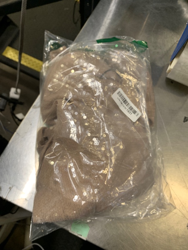 Photo 1 of meilun Deep V Dress with Drawstring Long Sleeve Sequin Dress for Women Long Gown(As Shown,S)