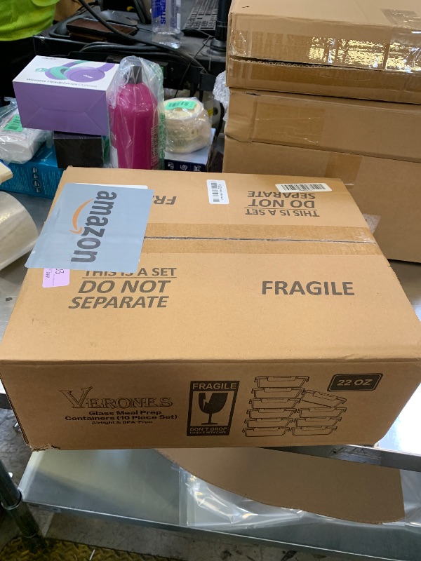 Photo 1 of VERONES 10 Pack 22 OZ Glass Meal Prep Containers, Airtight Glass Lunch Containers Set, Glass Food Storage Containers with Lids,Exclusive of BPA, for Microwave, Oven, Freezer & Dishwasher Friendly,Grey