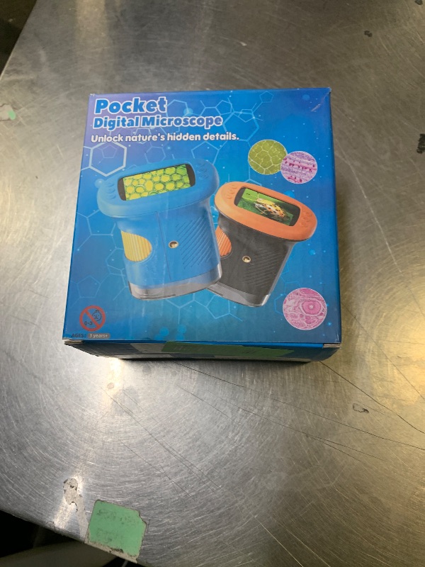 Photo 1 of 1000X Handheld Microscope for Kids, 4K 2.4" Screen Digital Kids Microscopes with 12 Slides, Portable Edu Toys Gifts for Age 3 4 5 6 7 8 9 10 11 12 Year Old Boys Girls Children Students(Blue)