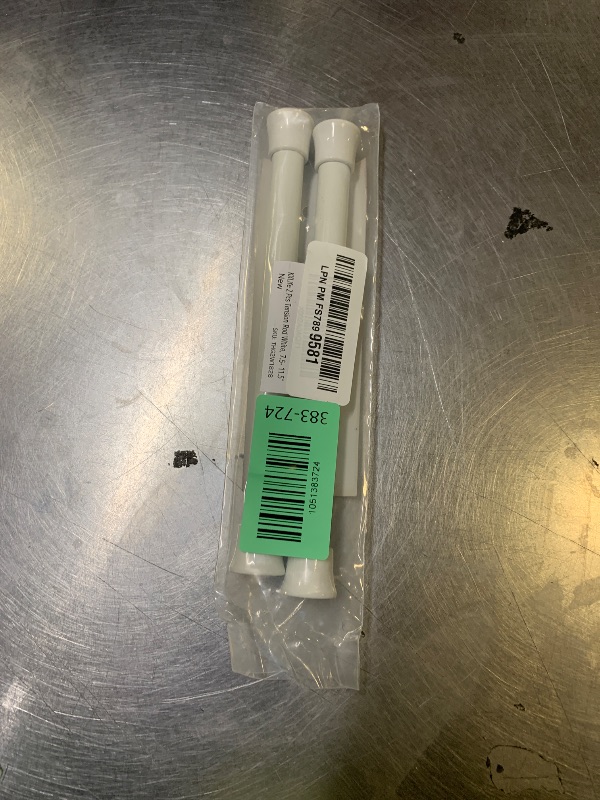 Photo 1 of KXLIFE 2 Pack Small Spring Tension Curtain Rod 7.5 to 11.5 Inch, Thin Tension Rod No Drill for Window Cupboard Closet, White