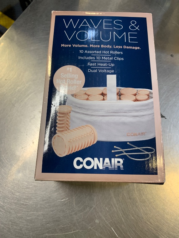 Photo 1 of Conair Instant Heat Compact Hot Rollers for Long, Medium, and All Hair - Hair Curler - Hair Roller Clips Included - 1 1/4-inch, 1-inch, and 3/4-inch Rollers