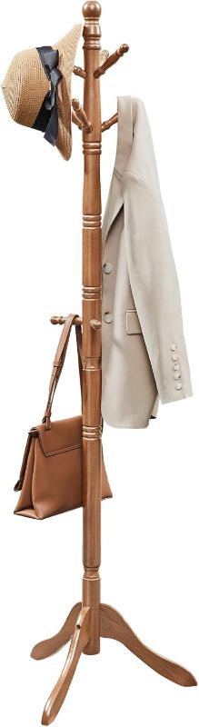 Photo 1 of (see all images) VASAGLE Solid Wood Coat Rack and Stand, Free Standing Hall Coat Tree
