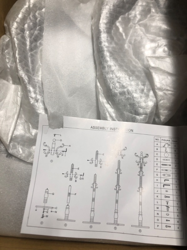 Photo 1 of (see all images) VASAGLE Solid Wood Coat Rack and Stand, Free Standing Hall Coat Tree