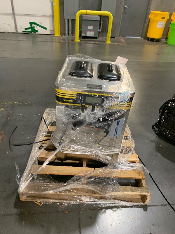 Photo 1 of ***CHECK NOTES*** VEVOR Commercial Ice Cream Maker, 22-30L/H Yield, 2350W Countertop Soft Serve Machine with 2x6L Hopper 2L Cylinder LCD Panel Puffing Shortage Alarm, Frozen Yogurt Maker for Restaurant Snack Bar, Silve