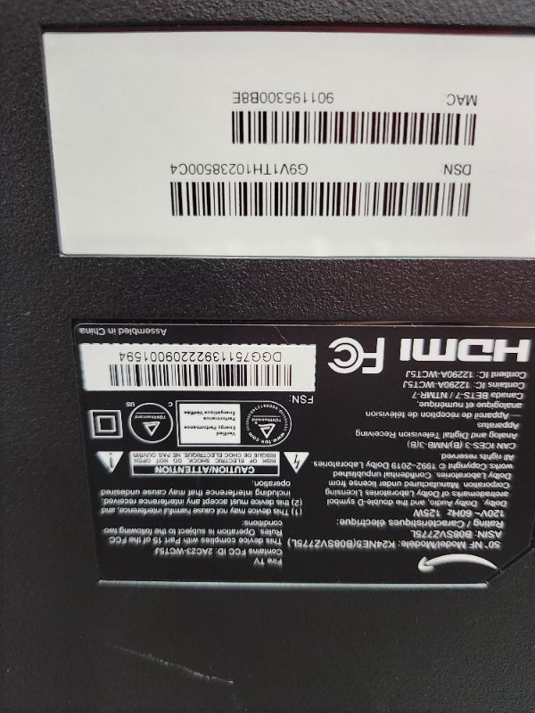 Photo 1 of ***********NON-FUNCTIONAL, MISSING REMOTE, MISSING POWER CORD*****************
Amazon Fire TV 50" 4-Series, 4K UHD smart TV with Alexa Voice Remote Enhanced, stream live TV without cable