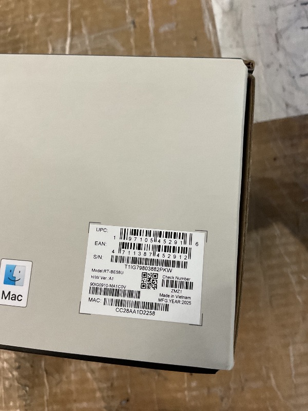 Photo 1 of ASUS RT-BE58U WiFi 7 BE3600 AiMesh Extendable Router, 4K-QAM, MLO, AI Detection 2.5G Port, Four 1G Ports, Commercial-Grade Network Security, Parental Control, IoT Network, Kid’s Network, VPN Network
