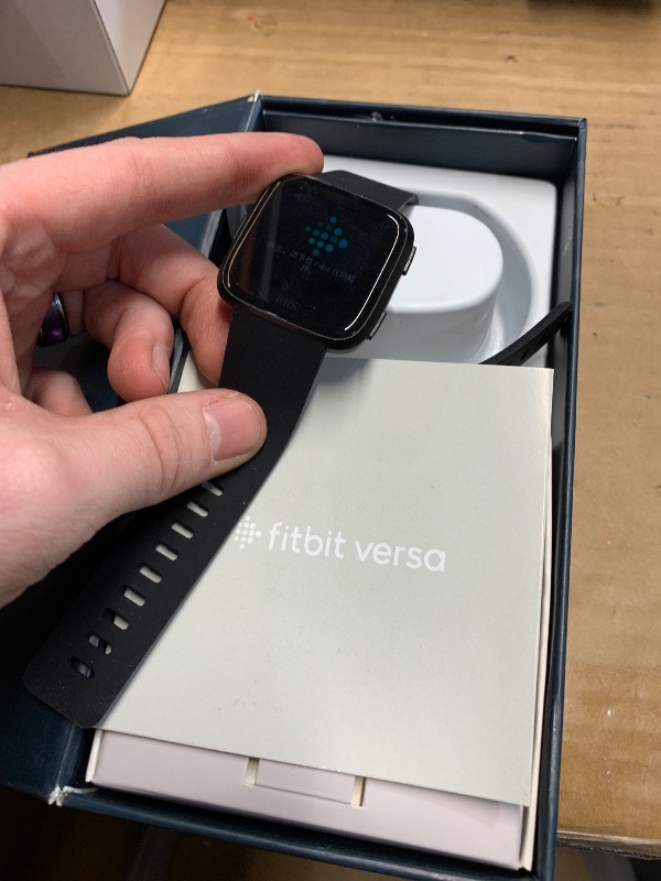 Photo 1 of (see all images) Fitbit Versa Smart Watch, Black/Black Aluminium, One Size (S & L Bands Included)