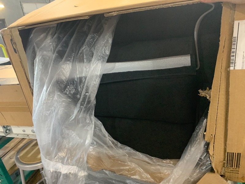 Photo 1 of ***STOCK PHOTO FOR REFERENCE ONLY ***Accent Chair with Table, Modern Upholstered High Back Armchair with Table, Single Sofa Chair with Lounge Seat and Wood Legs for Bedroom Office Reading, BLACK