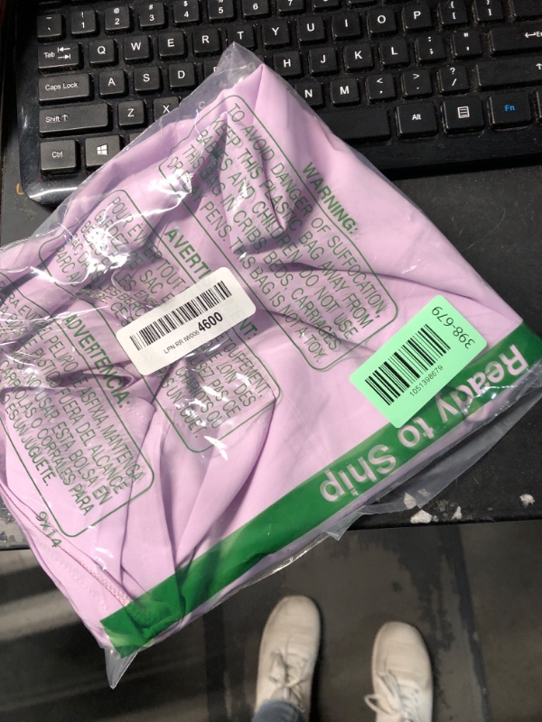 Photo 1 of ***(HEAVILY USED/ MINOR DAMAGE)***Lynwitkui Women's V Neck Chiffon Blouses Cap Sleeve Shirts Casual Loose Work Office Solid Tops Lavender