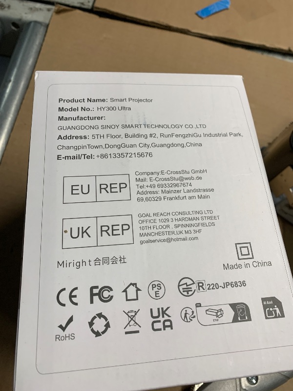 Photo 1 of ?Electric Focus?Magcubic Mini Projector 4K Support, Portable Projector with WiFi 6 and Bluetooth 5.4, Smart Proyector, 5W Soundbase Speaker, 180° Rotation for Home Theater HY300 Ultra