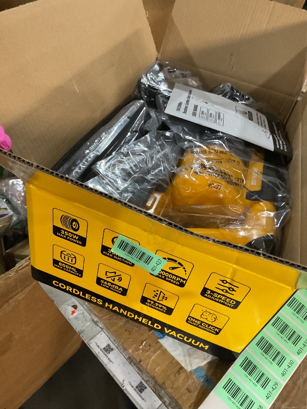 Photo 1 of ***LIKE NEW/OPEN BOX***
Cordless Vacuum Cleaner for DeWalt 20V Battery, 7-in-1 Lightweight Stick Vacuum with HEPA Filter, 35KPA Suction, 350W Brushless Motor, 3 Modes for Carpet, Floor, Car (Battery Not Included)