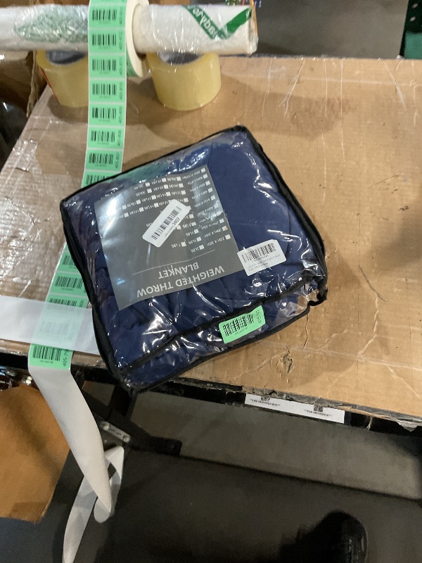 Photo 1 of (USED/FAIR) (BAGGED) yescool Weighted Blanket (10 lbs, 41" x 60", Blue) Cooling Heavy Blanket for Sleeping Perfect for 90-110 lbs, Breathable Blanket with Premium Glass Bead, Machine Washable