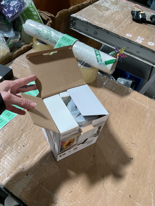 Photo 1 of (MISSING POWER/HDMI) (UNIT ONLY) (UNTESTED) Mini Portable Projector with 4K Support, Bluetooth 5.4 WIFI6, 5watt Sound Base Speaker, 160 ANSI, Android 11, 210° Rotation , Auto Keystone Correction Video Projector HY300 ULTRA