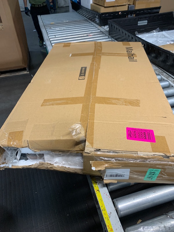 Photo 1 of ??????? Maihail Computer Desk with Drawers, 47 Inch Desk with 2 Drawers and Shelves, Office Table with Storage, Home Office desks, Metal Frame for PC Laptop, Rustic Brown