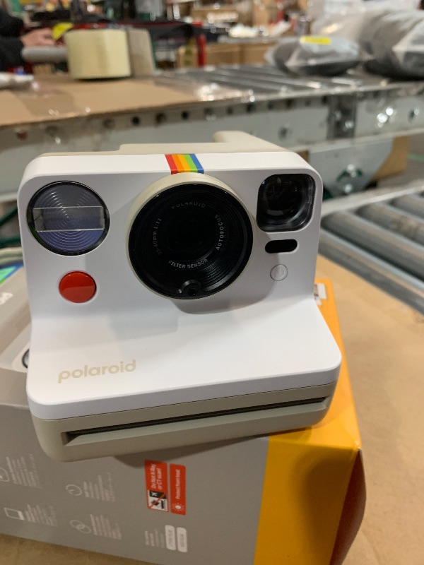 Photo 1 of Polaroid Now 3rd Generation I-Type Instant Camera + Film Bundle - Now Pebble White Camera + 16 Color Photos (6561)